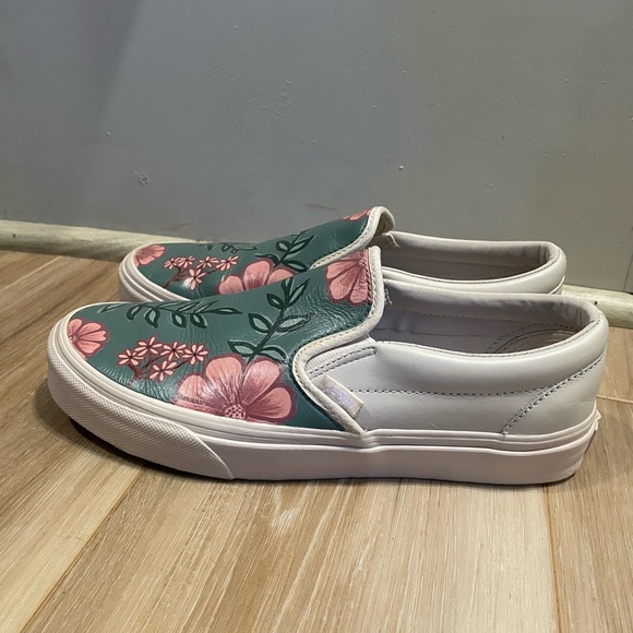 Vans Slip On tropical floral Hand Painted custom vans women’s 8.5 - Picture 1 of 8